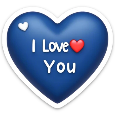 Dark Blue heart with the words I Love You Ry in the middle  sticker