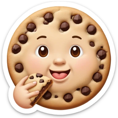 Fat person eating a cookie  sticker