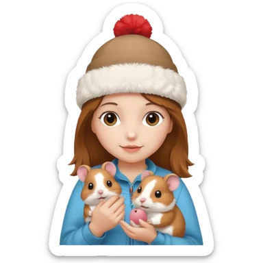 ponpon girl hamster sticker