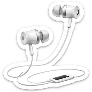 all white earphone 
 sticker