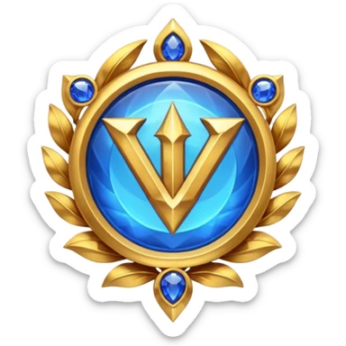 Create a custom emoji badge featuring a stylized, glossy letter “S”. Style it after the Challenger rank from League of Legends. Use gold & sapphire blue colors, radiant glow effects, and a majestic, high-prestige frame.
 sticker