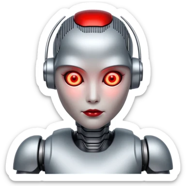 An AI humanoid robot looking evil sticker