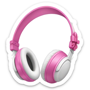 White headphones with pink bows sticker