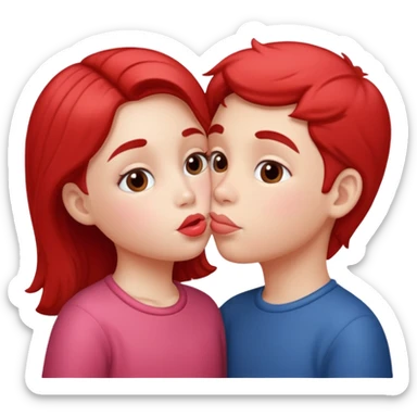 Des enfants qui se font un bisou sur la bouche sticker