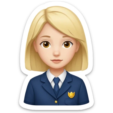 a middle school girl in a school uniform sticker