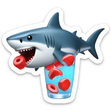 shark drinking kool aid sticker