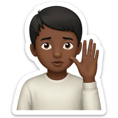 Crazy boy picking his nose with both hands and he has black hair sticker