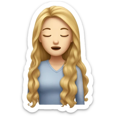 woman with long hair, snoring sticker
