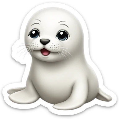 a cute baby seal sticker