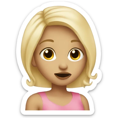 Blonde girl sending kiss sticker