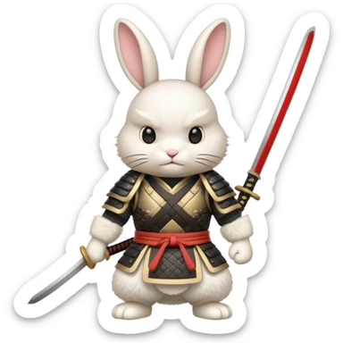 a samurai bunny sticker