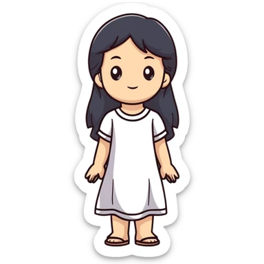 A girl who is calm as nature  sticker