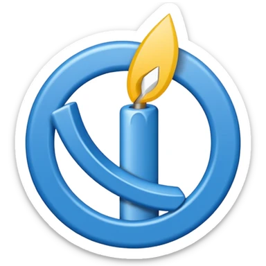 Circulo azul con una flechita adentro de color blanco sticker