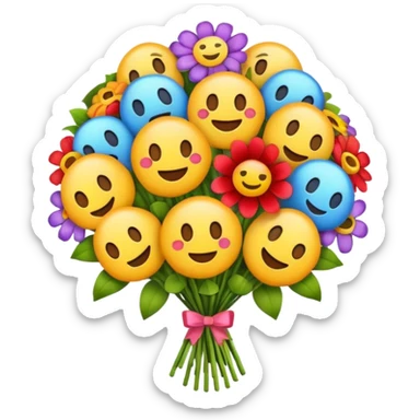 Make me an emoji bouquet  sticker