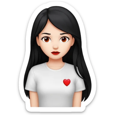 red face long hair devil girl with shirt sticker