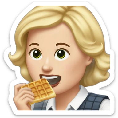 leslie knope eating waffle sticker