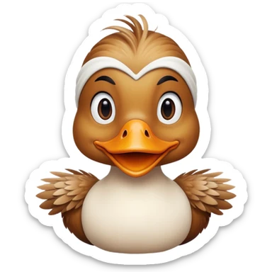 duck with pretty smile and with skincare mask on face sticker