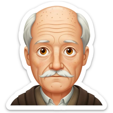 old german philosopher, without beard, with freckles sticker