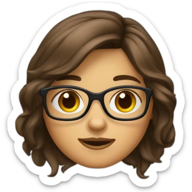 Fille a lunettes cheveux bruns au carré sticker