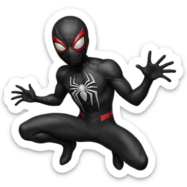 Black spider man sticker
