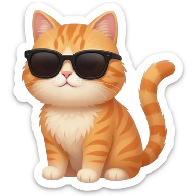 Cat wearing sunglasses sticker