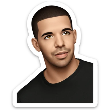 smiling man with buzz cut sticker