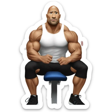The Rock in gym sticker