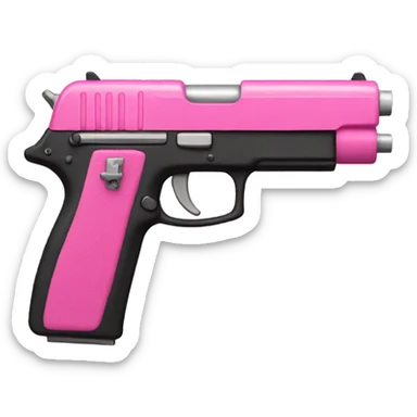Pink gun sticker