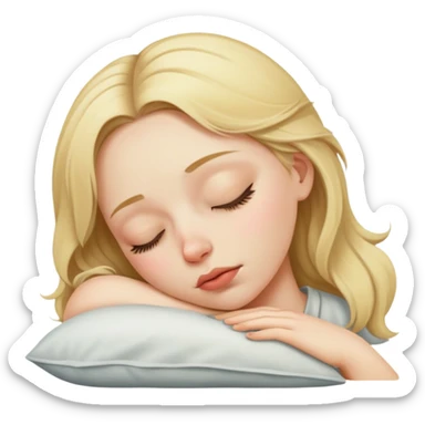 Dirty blonde girl sleeping sticker