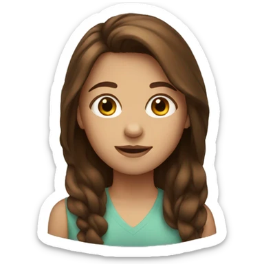 Girl with brown hair  sticker