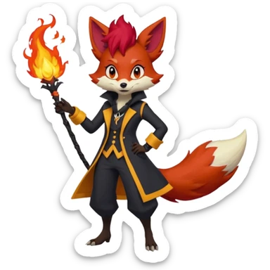 Salandit-Foxy-Braixen-fusion sticker