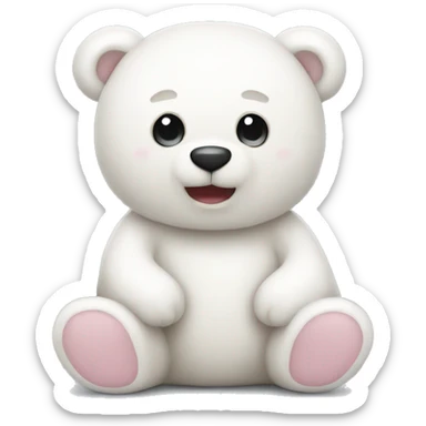 White teddy bear emoji like iOS teddy bear emoji sticker