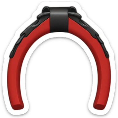 red and black horseshoe magnet sticker
