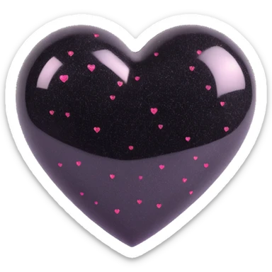 heart with black glitter sticker