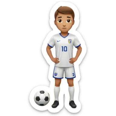 Determined soccer player standing on field, stadium lights glowing, cinematic lighting, realistic sports photo sticker