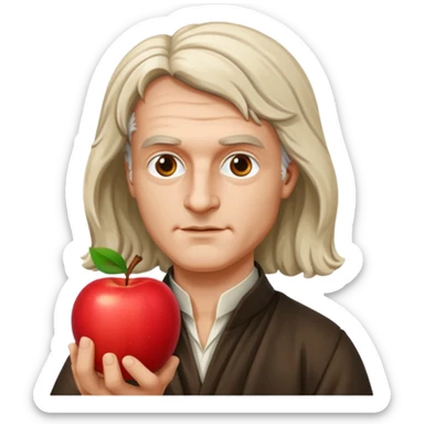 isaac newton with apple' sticker