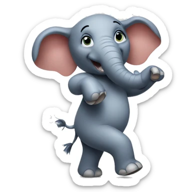 dancing elephant sticker