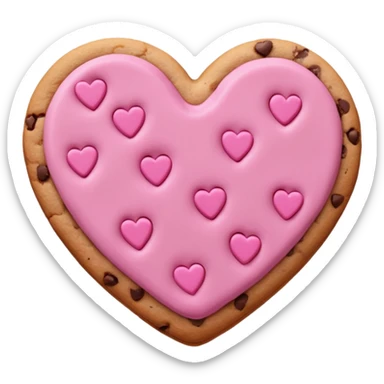 Heart cookie with pink chips  sticker
