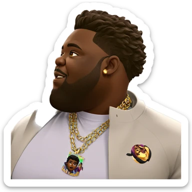 stylish dark-skinned male portrait sticker