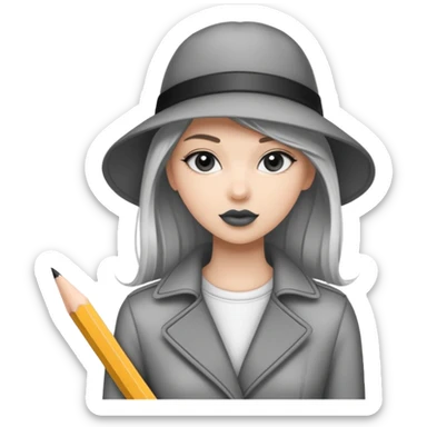 fashion skecth on sketch book, with pencil sticker