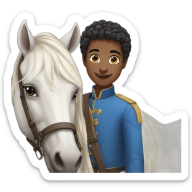 Le jeune Nicola à des grands chevaux bleu +🤩 sticker