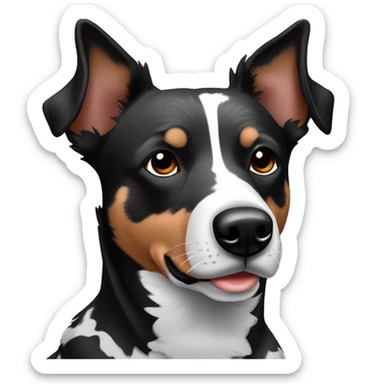 pointer heeler spotted dog black white gray brown sticker