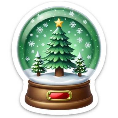 Christmas tree snow globe sticker