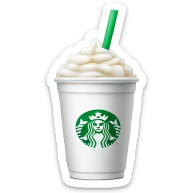 White strabucks drink with ice  sticker
