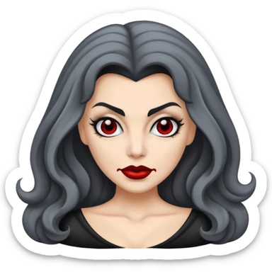 vampira com a cor de pele cinza, cabelo ondulados sticker