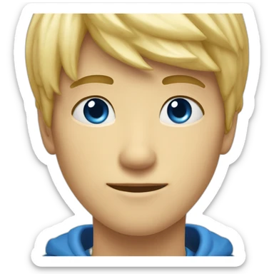 Un jeune homme blond de 13 ans avec les yeux bleus sticker