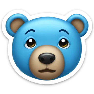 Cute blue stuffed animal bear sticker