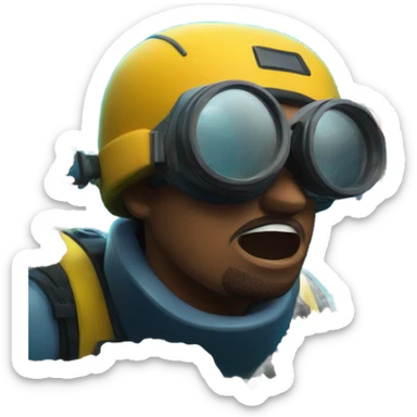 sub man look coral under sea sticker