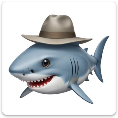 Requin avec un chapeau sticker