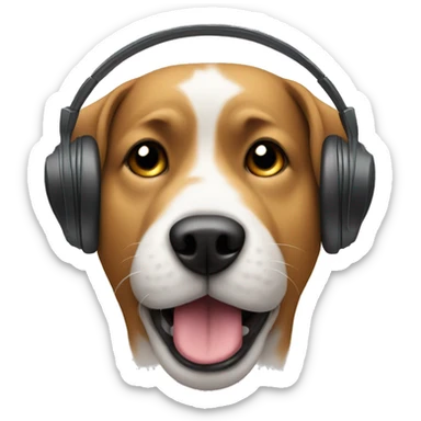 dog listen music sticker